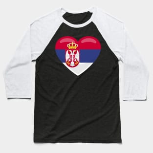 Serbia Flag Heart Baseball T-Shirt